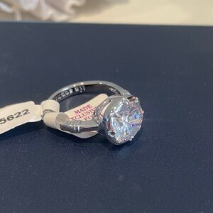 Lia Sophia Silver Ring with Sparkling Clear Gem